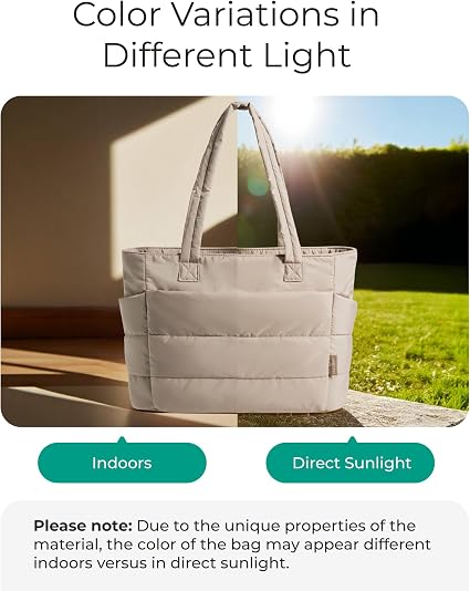 BAGSMART Puffy Tote Bag for Women, Lightweight Work Tote Handbag